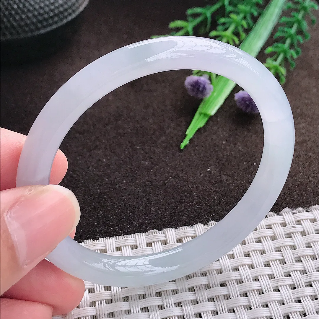 天然a货翡翠53.5/50/7.8/7.1老坑冰纯果冻胶贵妃手镯翡翠玉手镯