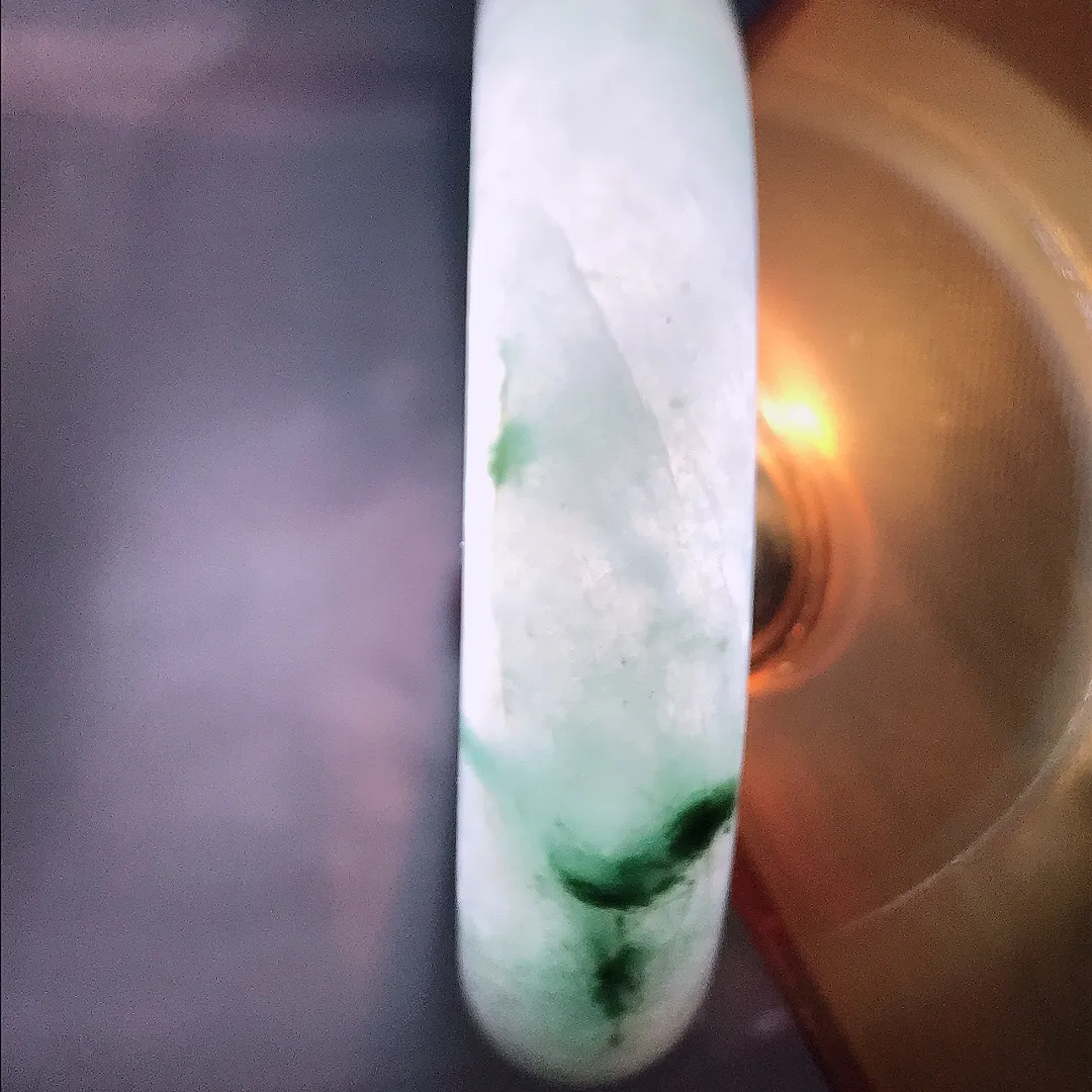 天然a货翡翠54.5/13.8/7.5老坑精美冰润飘花手镯宽边翡翠玉手镯