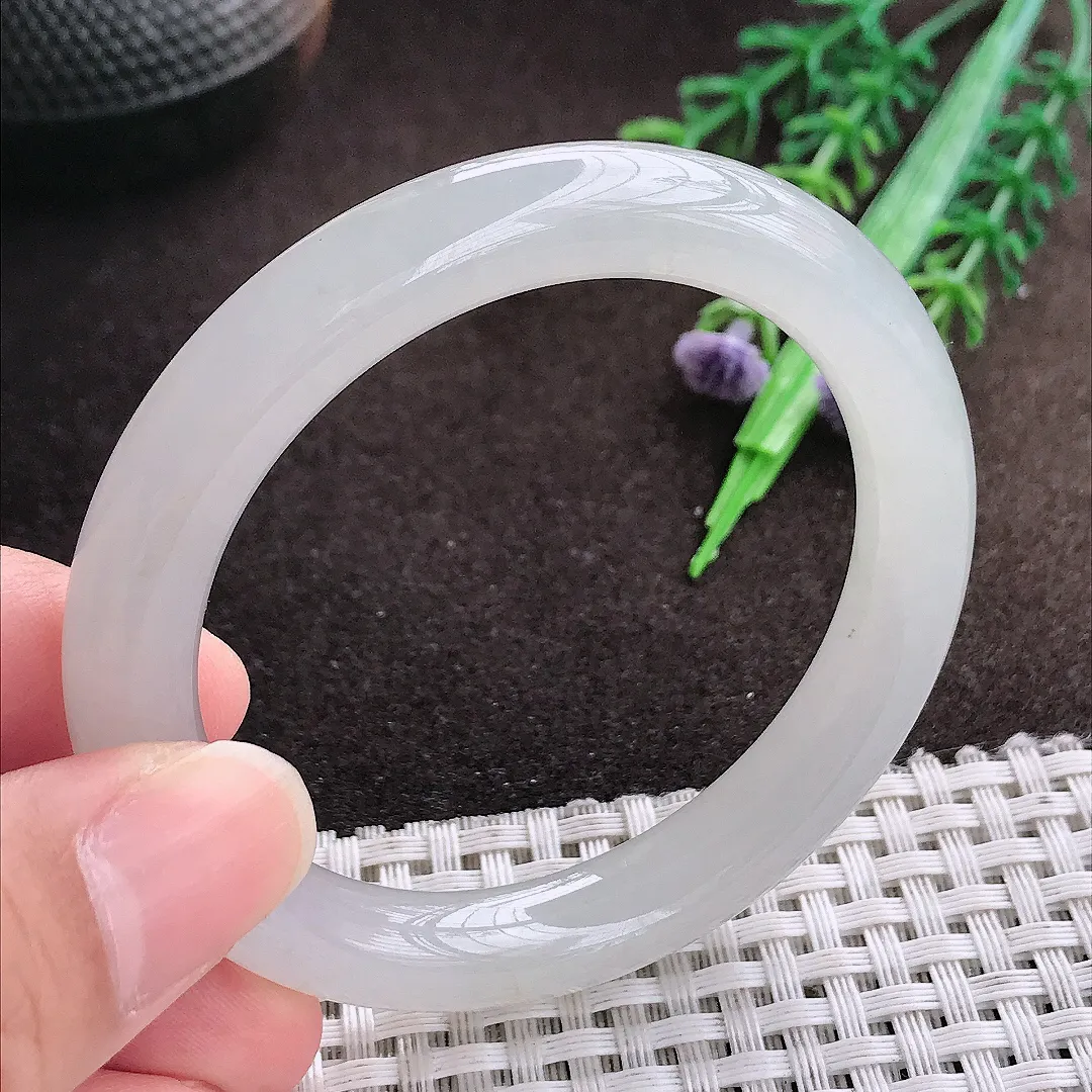 天然a货翡翠50.5/9/8.5老坑冰胶果冻冰晴圆条手镯小圈口玉手镯