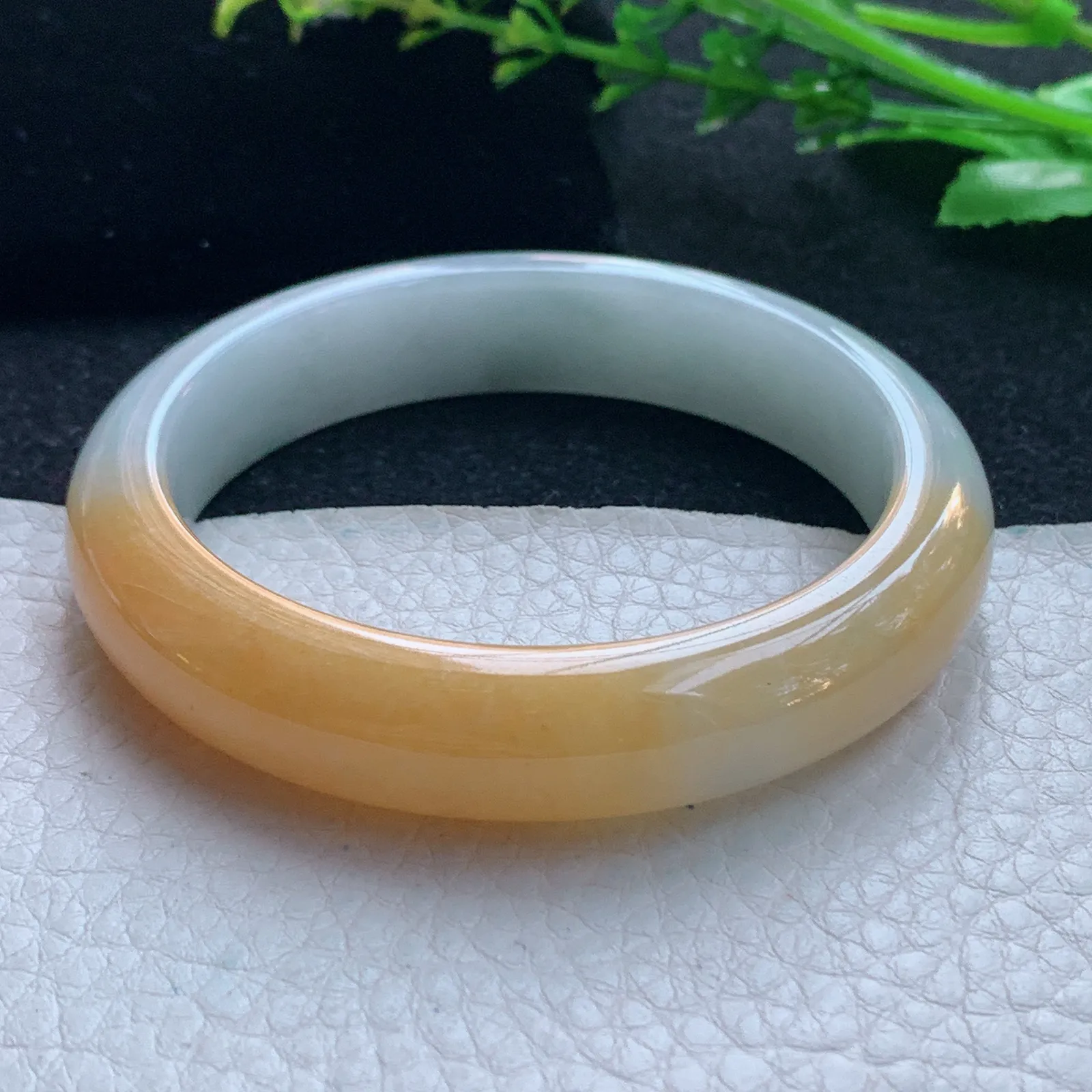 z自然光55*12.3*8.2平安镯 缅甸翡翠玉手镯双彩招财玉手环