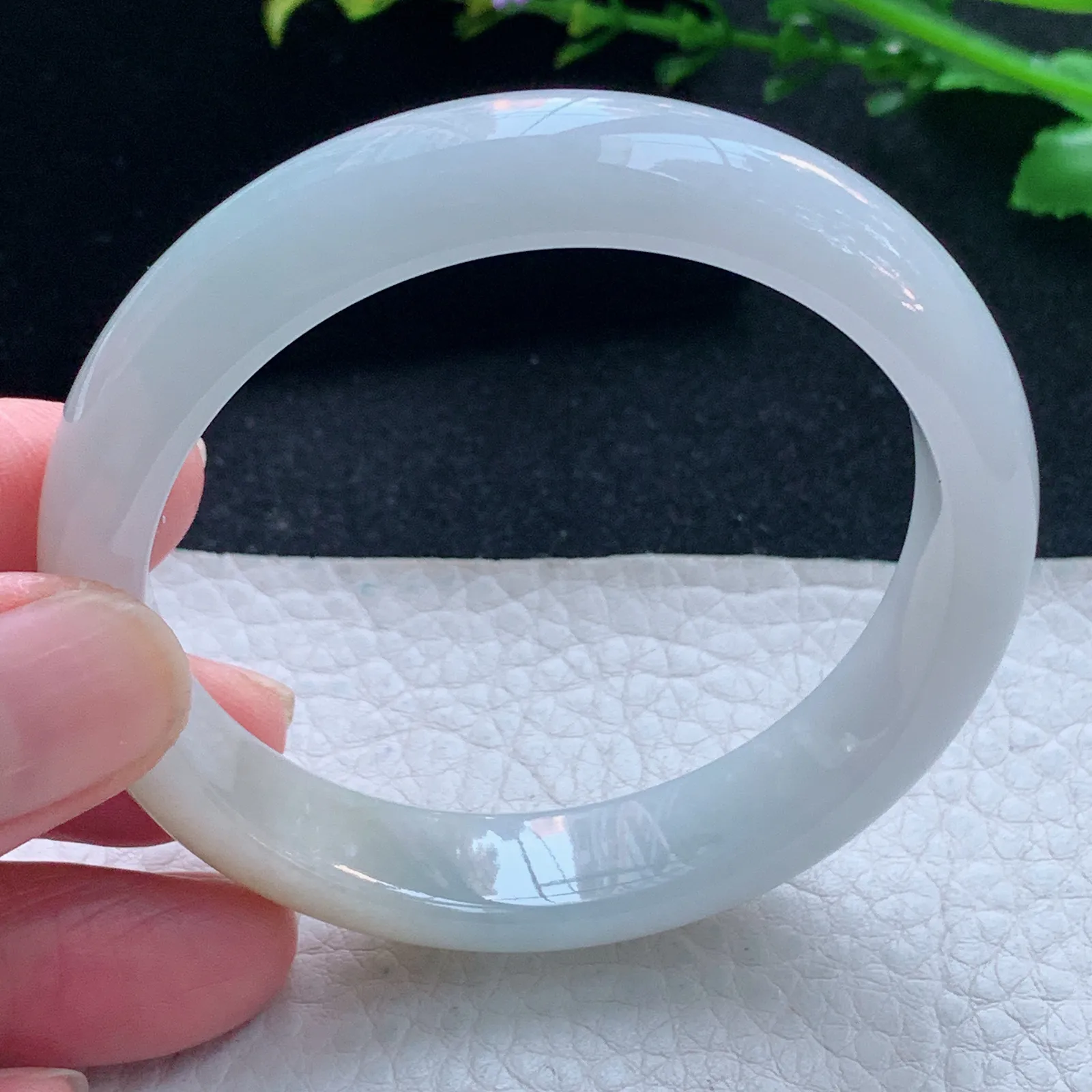 z自然光53*12.3*7.2招财镯 缅甸翡翠玉手镯双彩宽边玉手环 平安镯