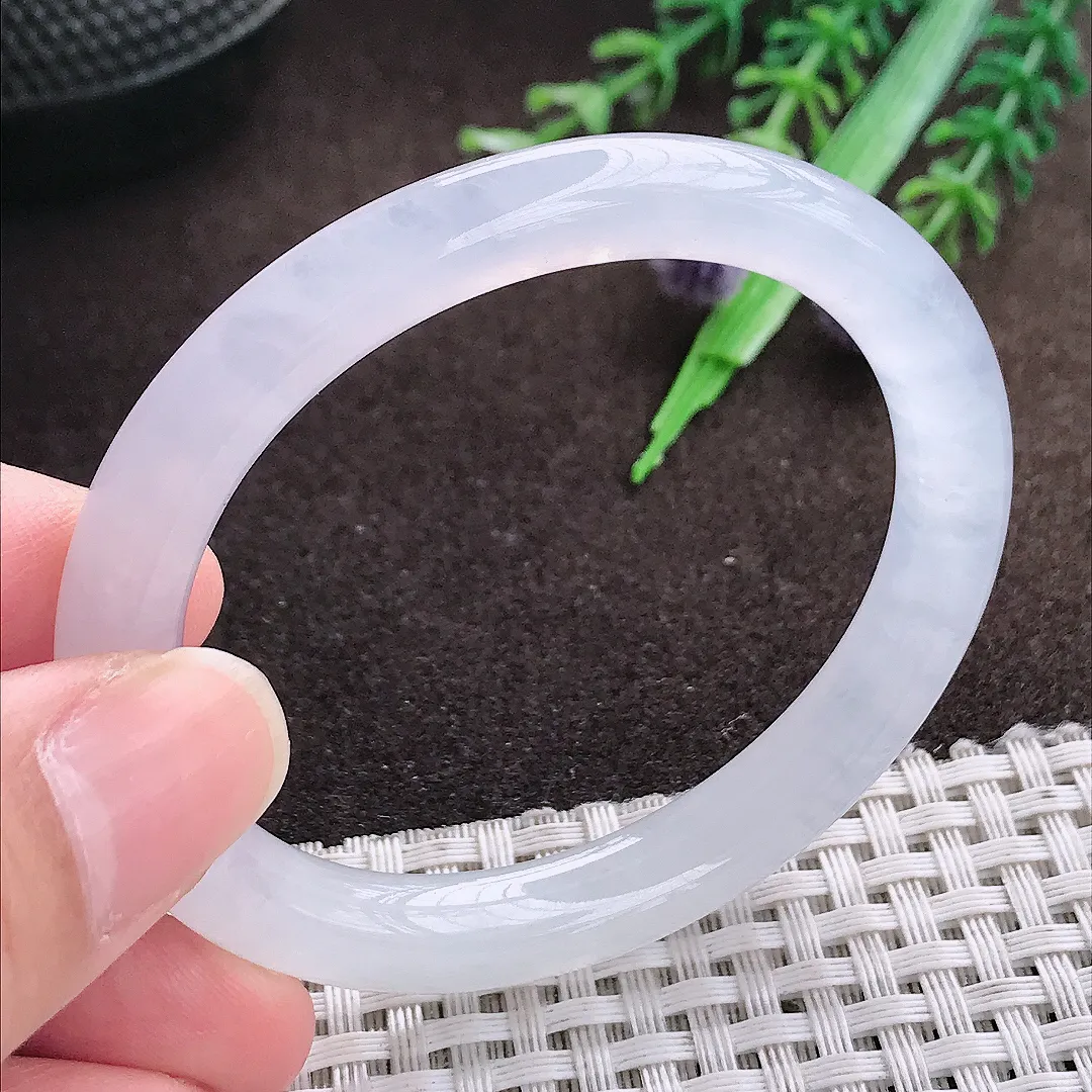 天然a货翡翠52/45/8.1/7.8老坑冰种白月光贵妃手镯翡翠玉手镯