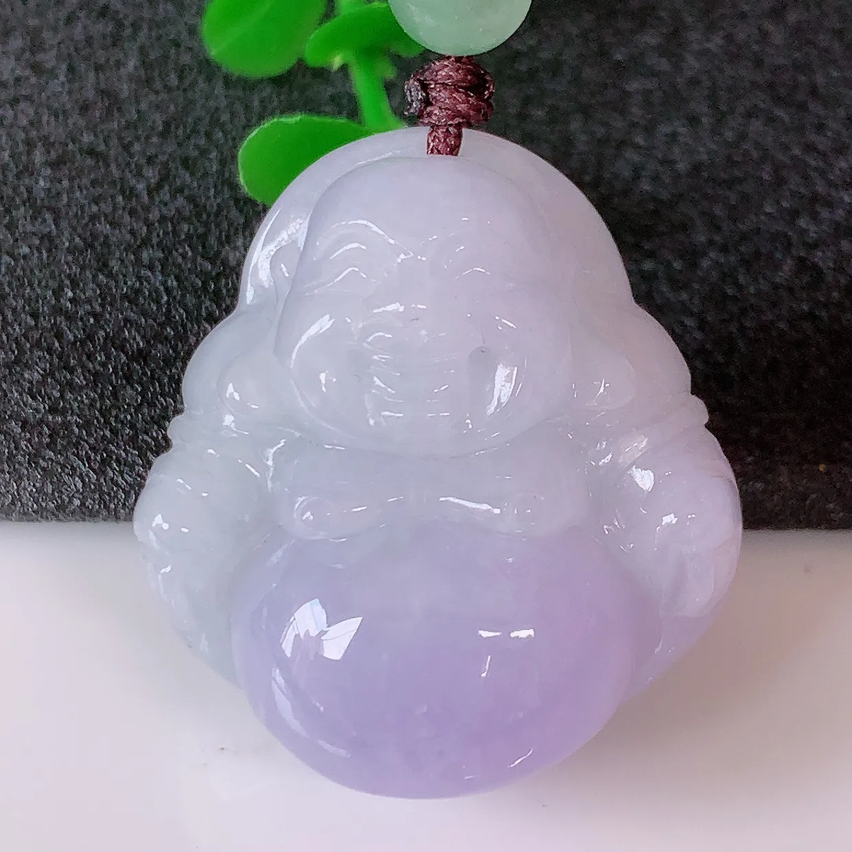自然光实拍，冰润紫罗兰翡翠佛公吊坠，笑口常开，佛公在心中，一生平安幸福，佛公翠色迷人，佩戴佳品！#4