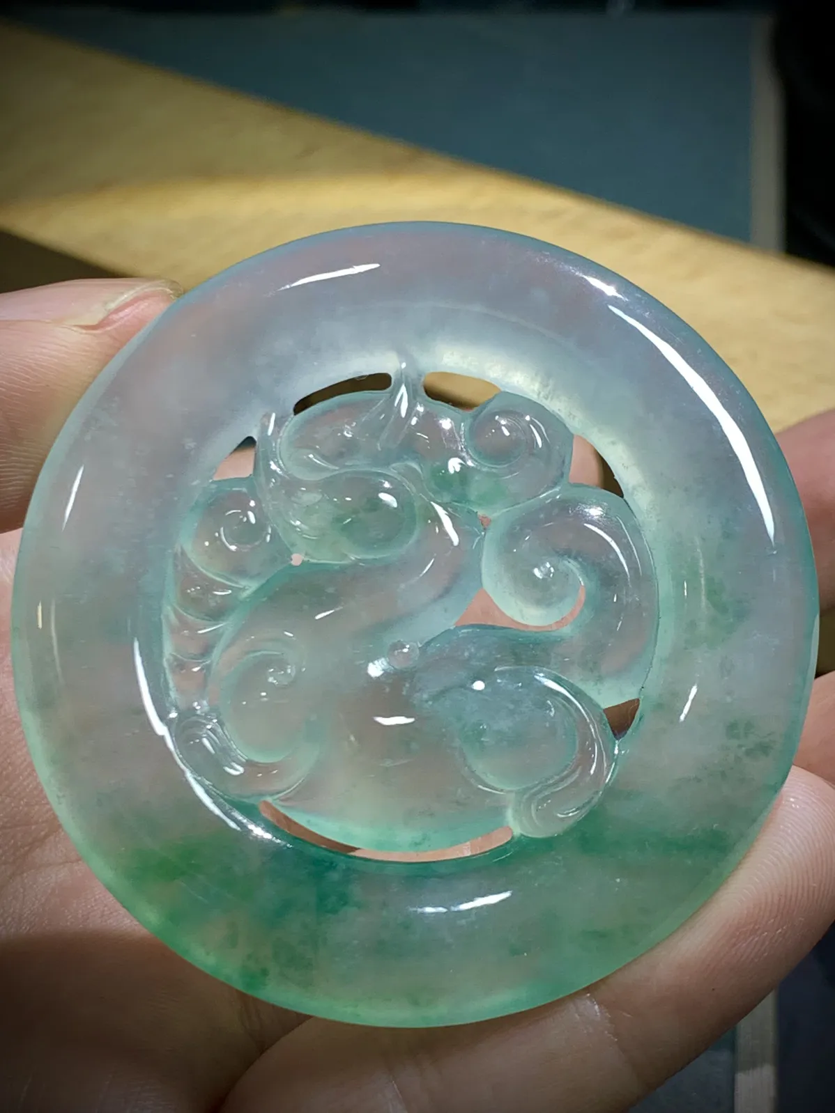 【财源滚滚】，飘花貔貅，
55-55-6mm，32.25g，