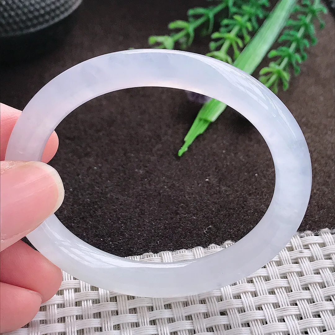 天然a货翡翠52/45/8.1/7.8老坑冰种白月光贵妃手镯翡翠玉手镯