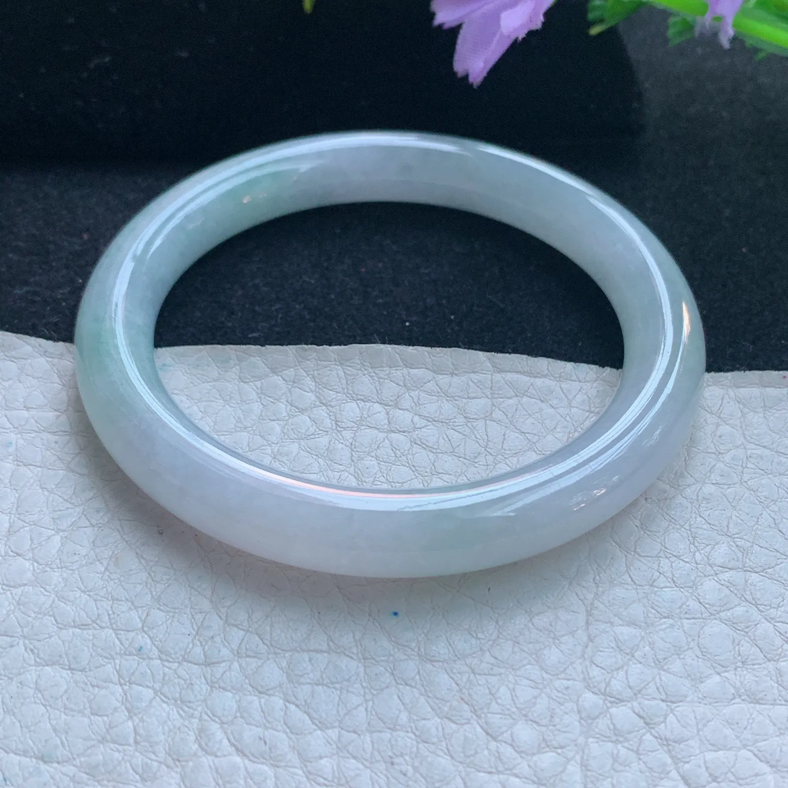 n小圈口52*8.5*8.8叮当镯 缅甸翡翠玉手镯纯美玉手环 美人镯