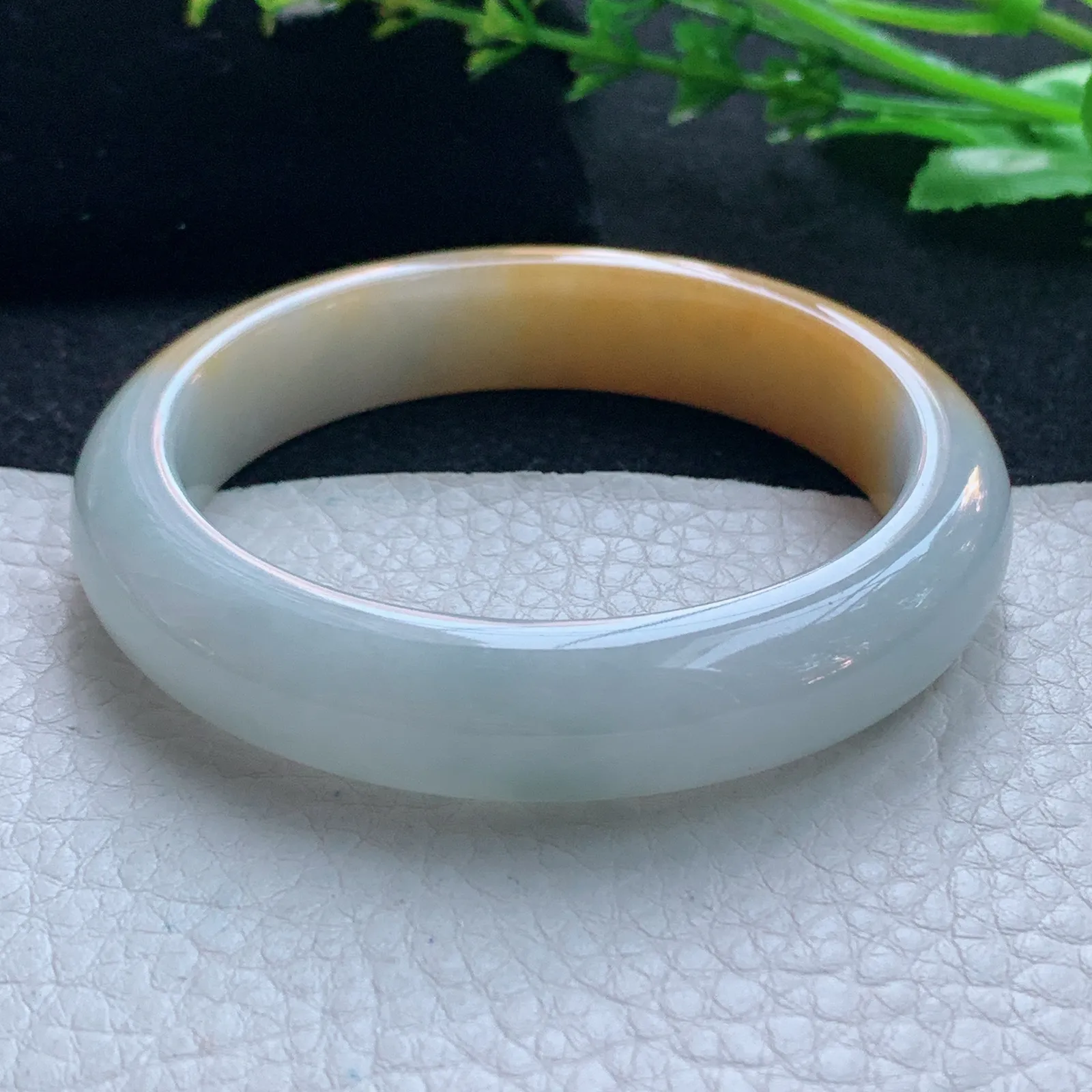 z自然光55*12.3*8.2平安镯 缅甸翡翠玉手镯双彩招财玉手环