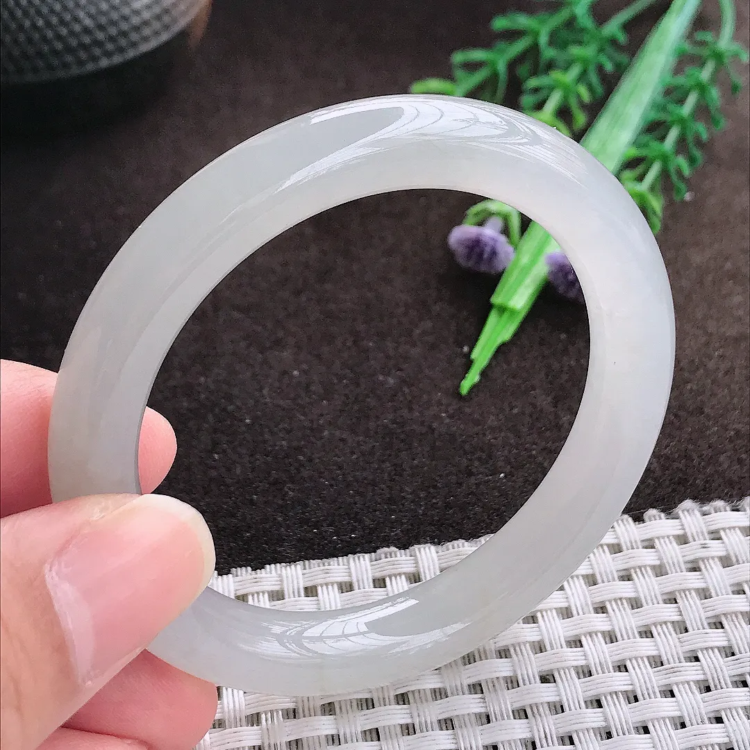 天然a货翡翠50.5/9/8.5老坑冰胶果冻冰晴圆条手镯小圈口玉手镯