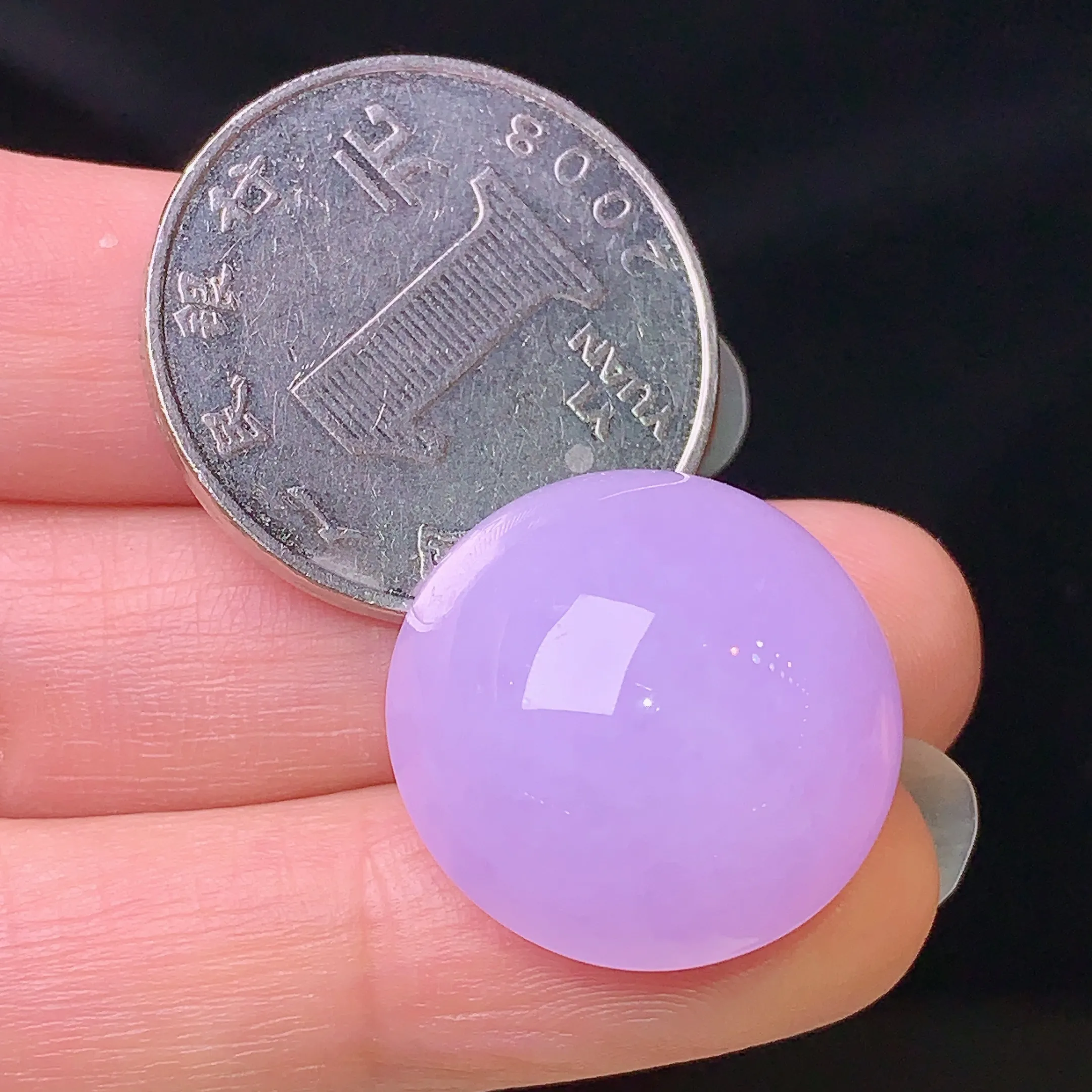 镶嵌款 紫罗兰蛋面吊坠 玉质细腻 色泽清新艳丽 整体尺寸20.5*12.3