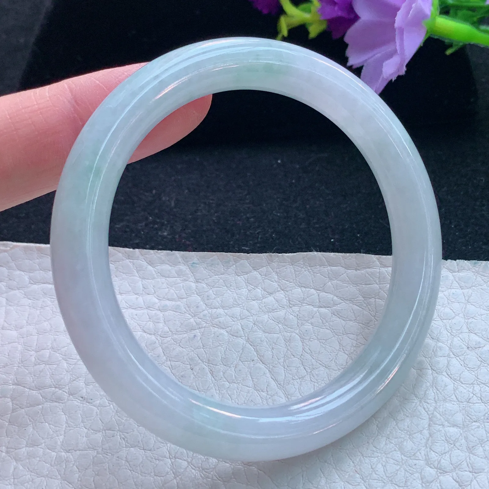 n小圈口52*8.5*8.8叮当镯 缅甸翡翠玉手镯纯美玉手环 美人镯