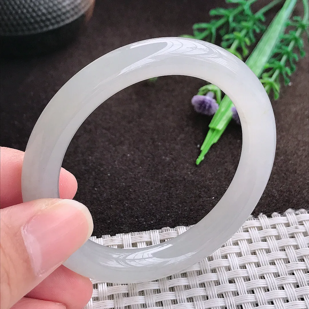 天然a货翡翠50.5/9/8.5老坑冰胶果冻冰晴圆条手镯小圈口玉手镯