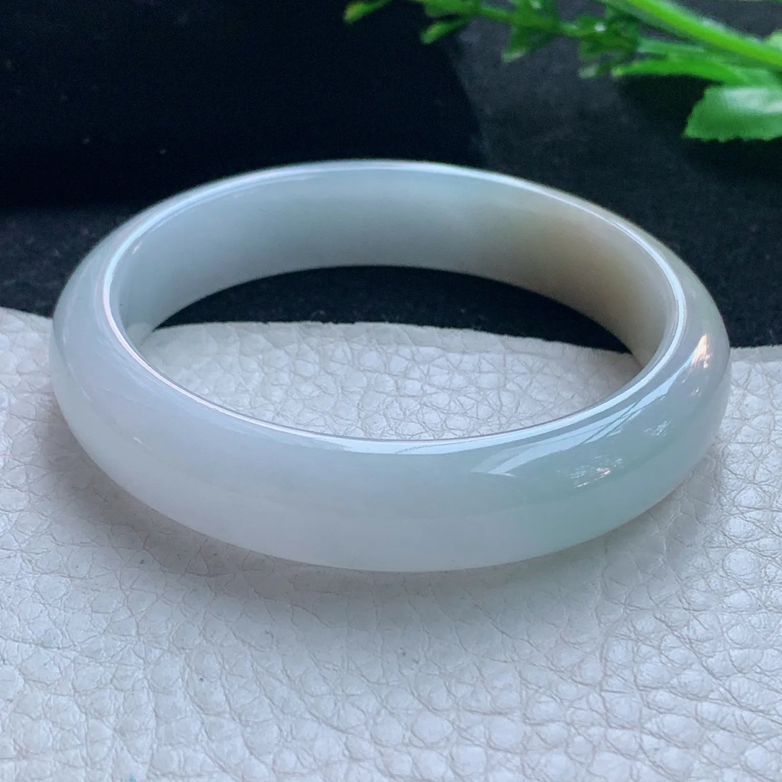 z自然光53*12.3*7.2招财镯 缅甸翡翠玉手镯双彩宽边玉手环 平安镯