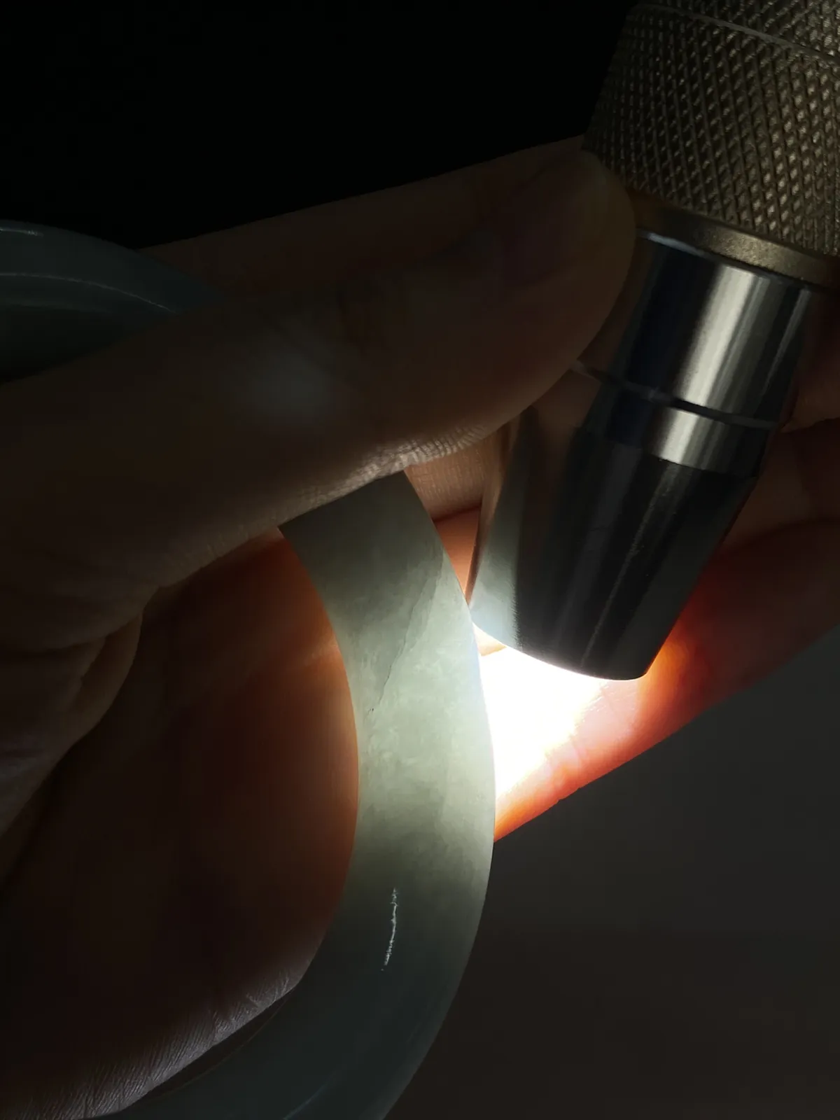 圆镯53.5圈口，翡翠手镯