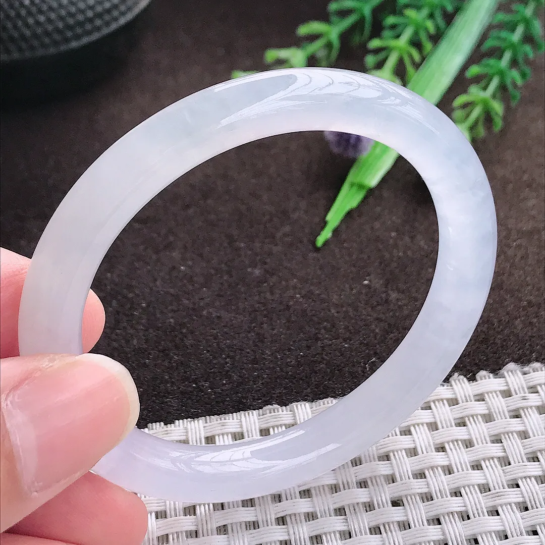 天然a货翡翠52/45/8.1/7.8老坑冰种白月光贵妃手镯翡翠玉手镯