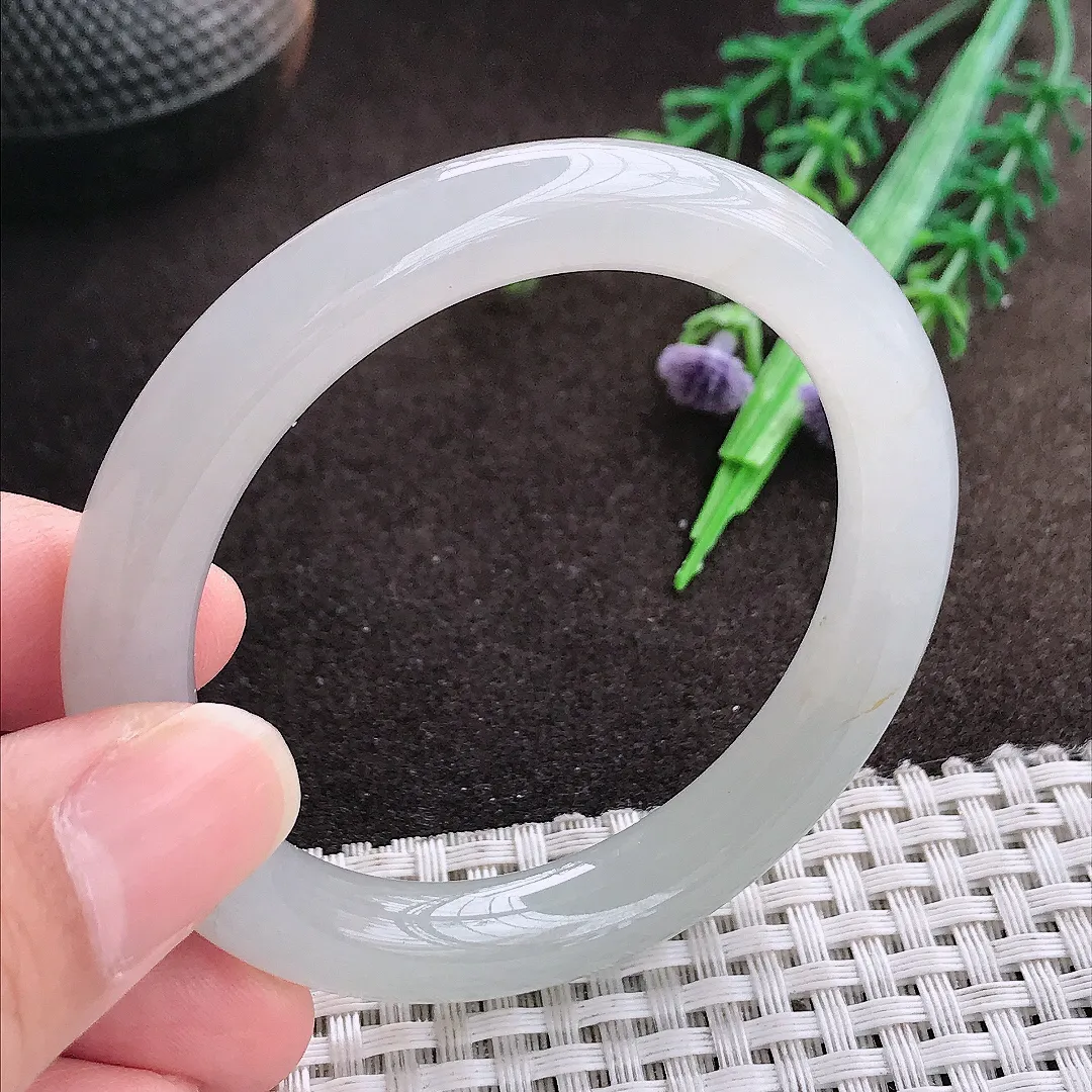 天然a货翡翠50.5/9/8.5老坑冰胶果冻冰晴圆条手镯小圈口玉手镯