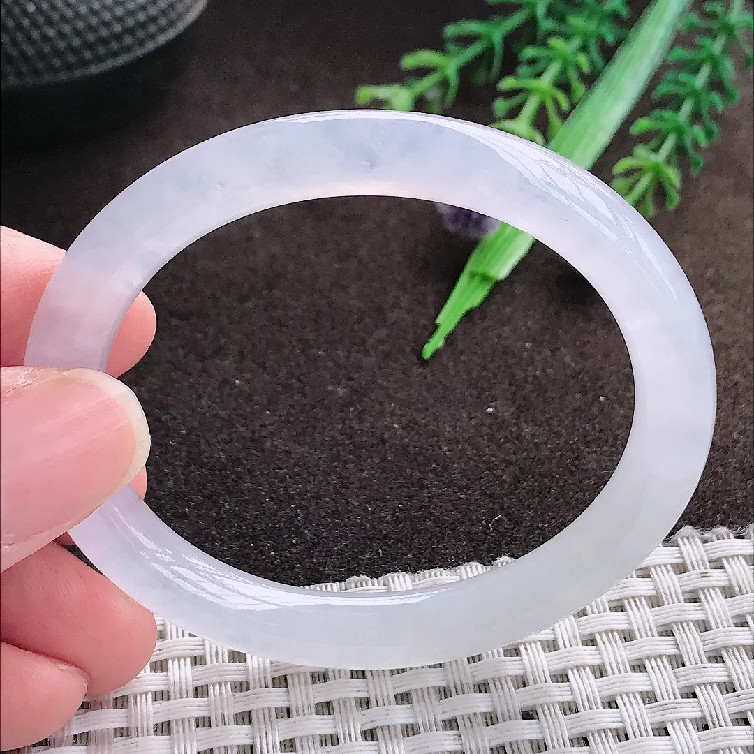 天然a货翡翠52/45/8.1/7.8老坑冰种白月光贵妃手镯翡翠玉手镯