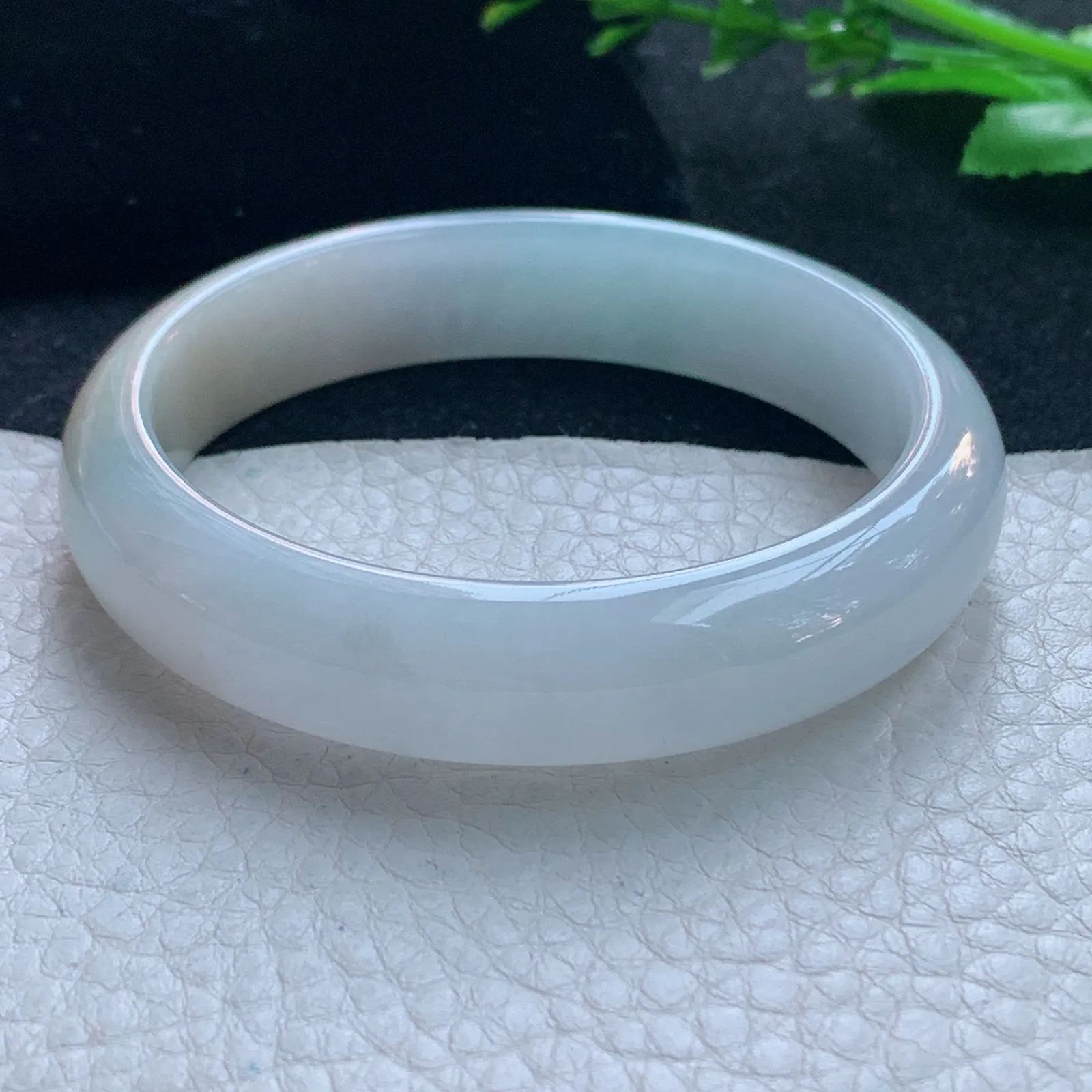 z自然光53*12.3*7.2招财镯 缅甸翡翠玉手镯双彩宽边玉手环 平安镯