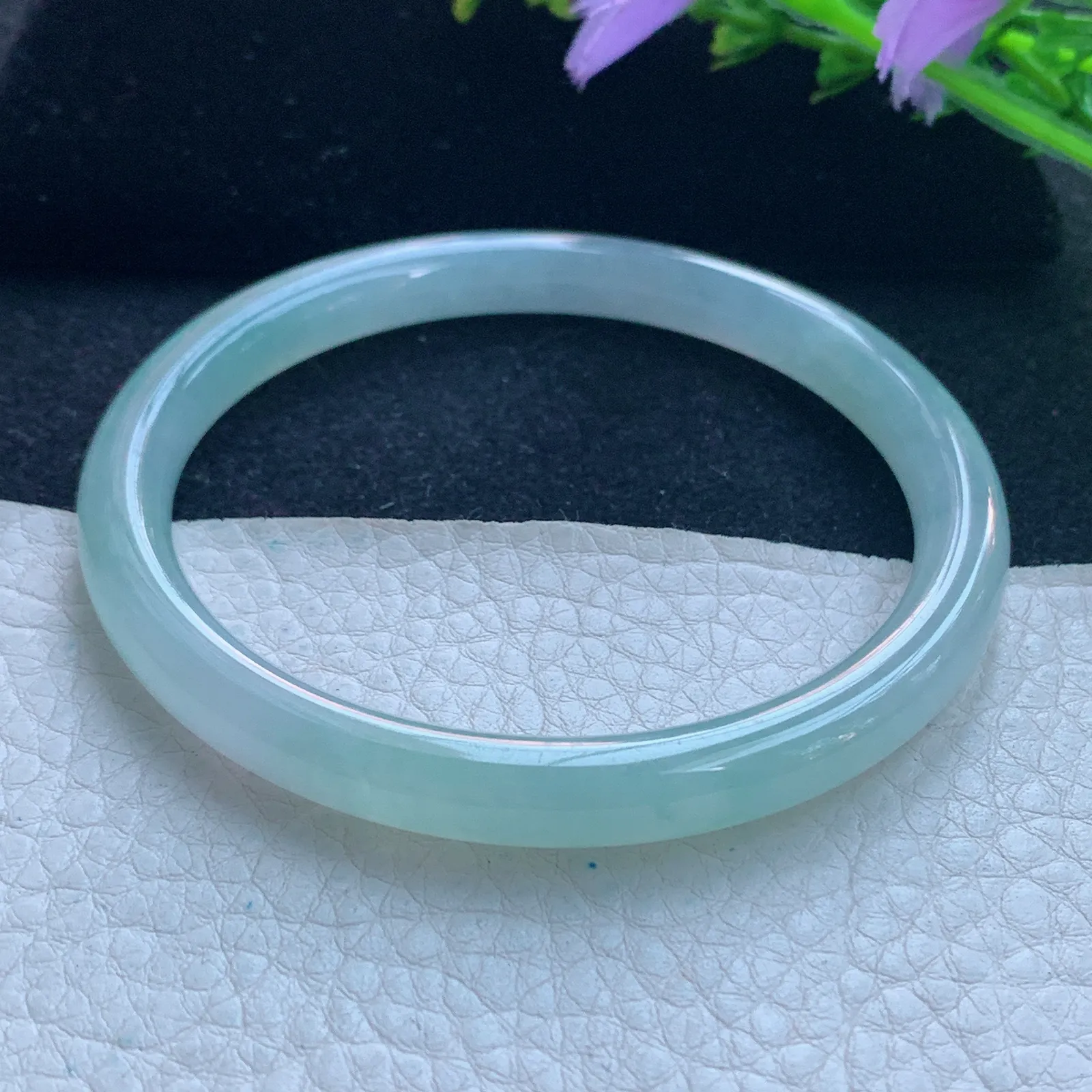 nc大圈口61*7.7*7.2美人镯 缅甸翡翠玉手镯冰种圆条玉手环 叮当镯