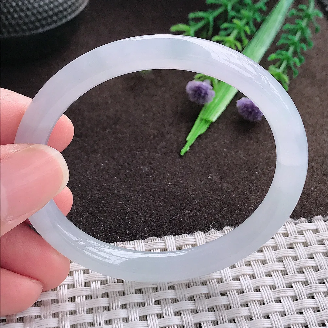 天然a货翡翠53.5/50/7.8/7.1老坑冰纯果冻胶贵妃手镯翡翠玉手镯