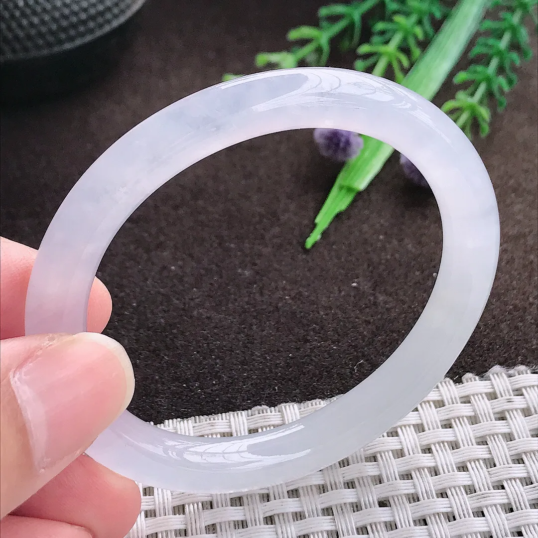 天然a货翡翠52/45/8.1/7.8老坑冰种白月光贵妃手镯翡翠玉手镯