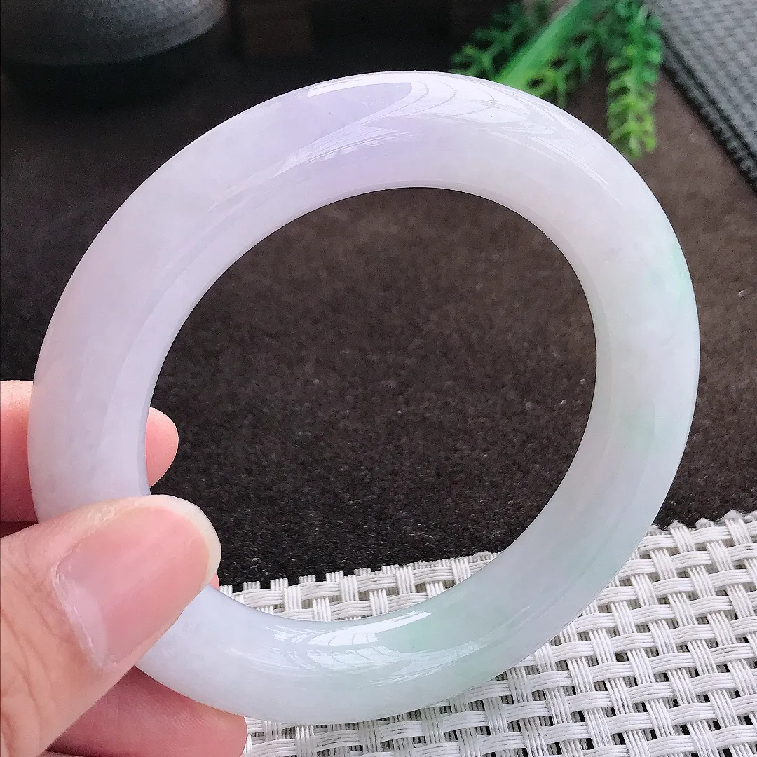 天然a货翡翠58/12.2/12.4老坑冰润水灵胖圆条手镯翡翠玉手镯