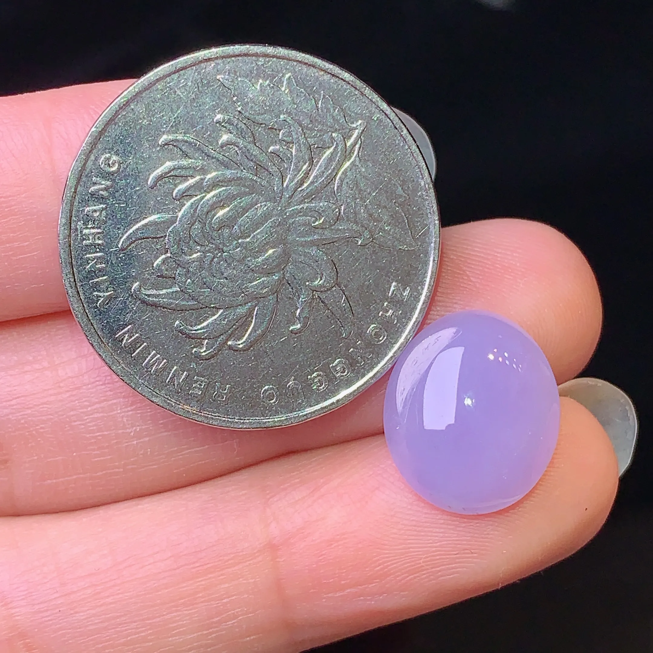 镶嵌款 紫罗兰蛋面吊坠 玉质细腻 色泽清新艳丽 整体尺寸13.5*11.5*6