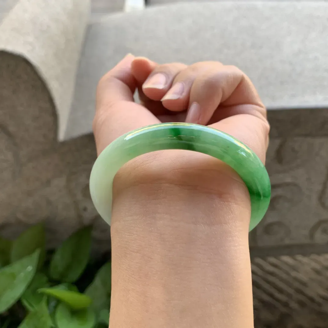 小圈口50-9 【辣绿圆条手镯】圆条50 51可戴