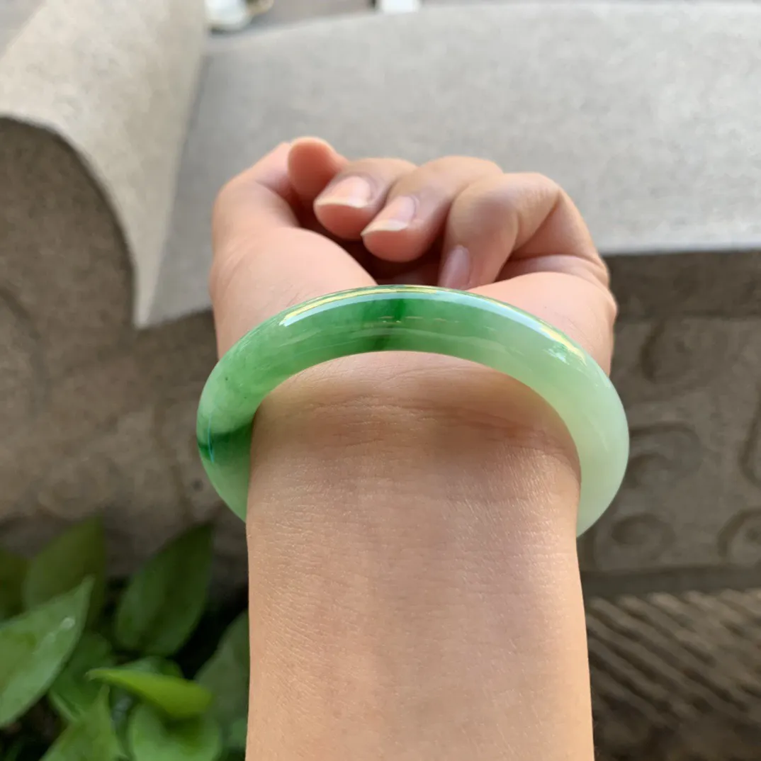 小圈口50-9 【辣绿圆条手镯】圆条50 51可戴