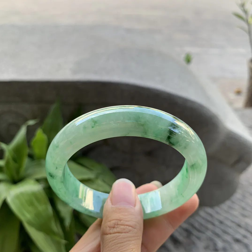 圈口56-13.5-8.1 【飘绿花正圈手镯】正圈56 57可戴