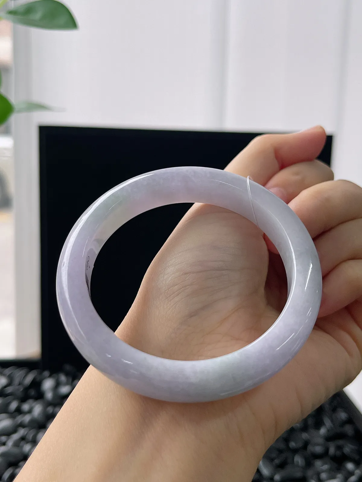 正圈56圈口，翡翠糯化种紫罗兰手镯