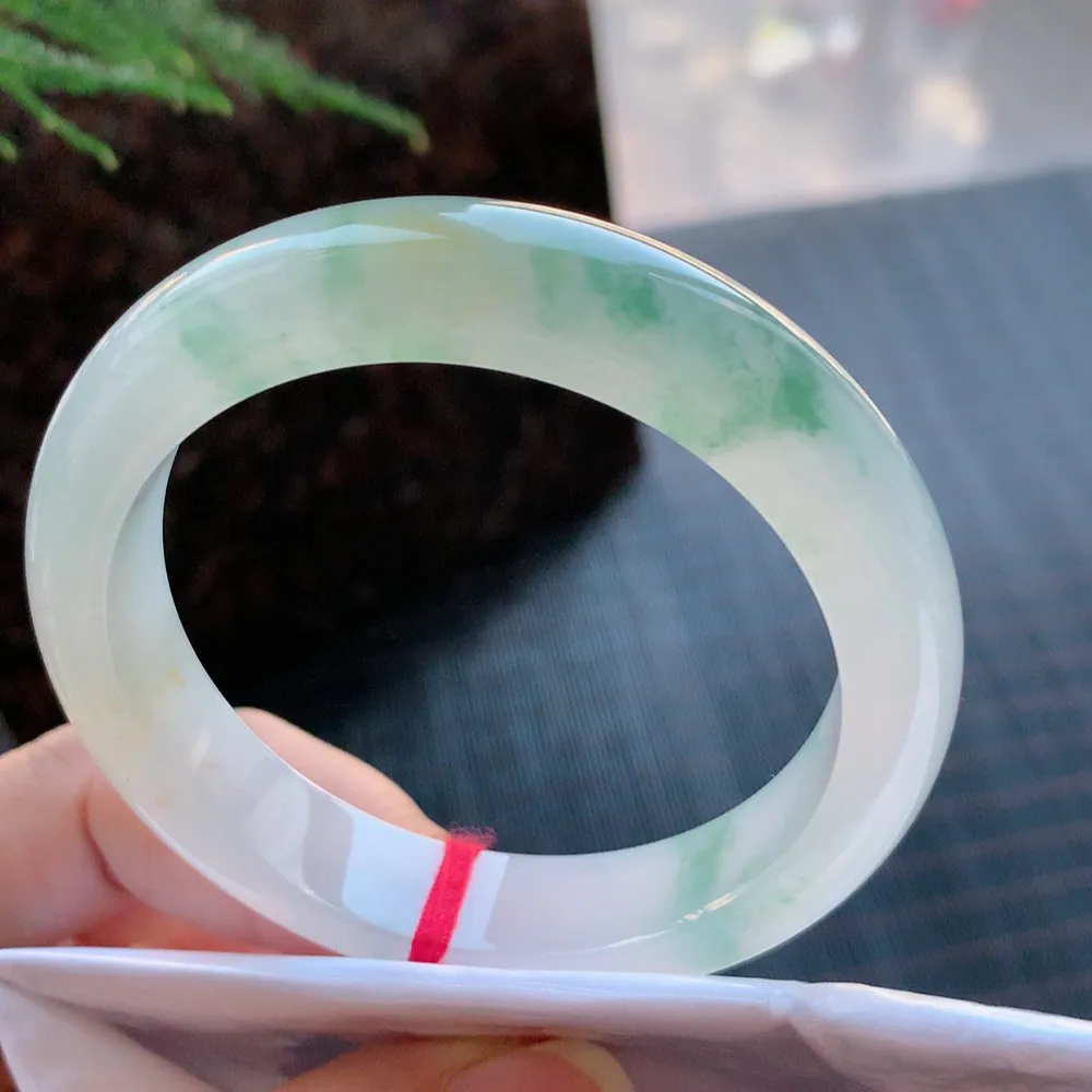 正圈高冰黄翡飘花 无瑕 尺寸:56.1/12.7/8.5 种色俱佳