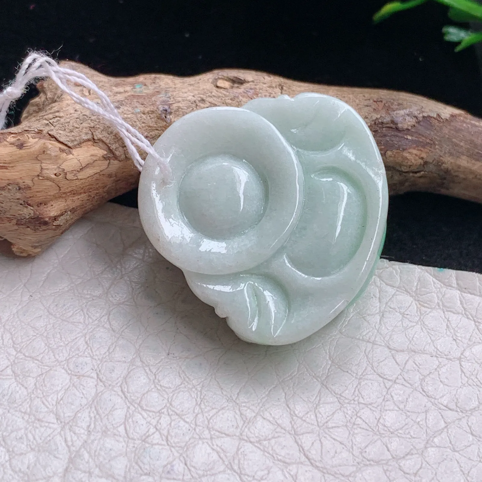 zen自然光27*27.5*10.6天然缅甸翡翠飘绿佛公 弥勒佛玉吊坠 玉挂件