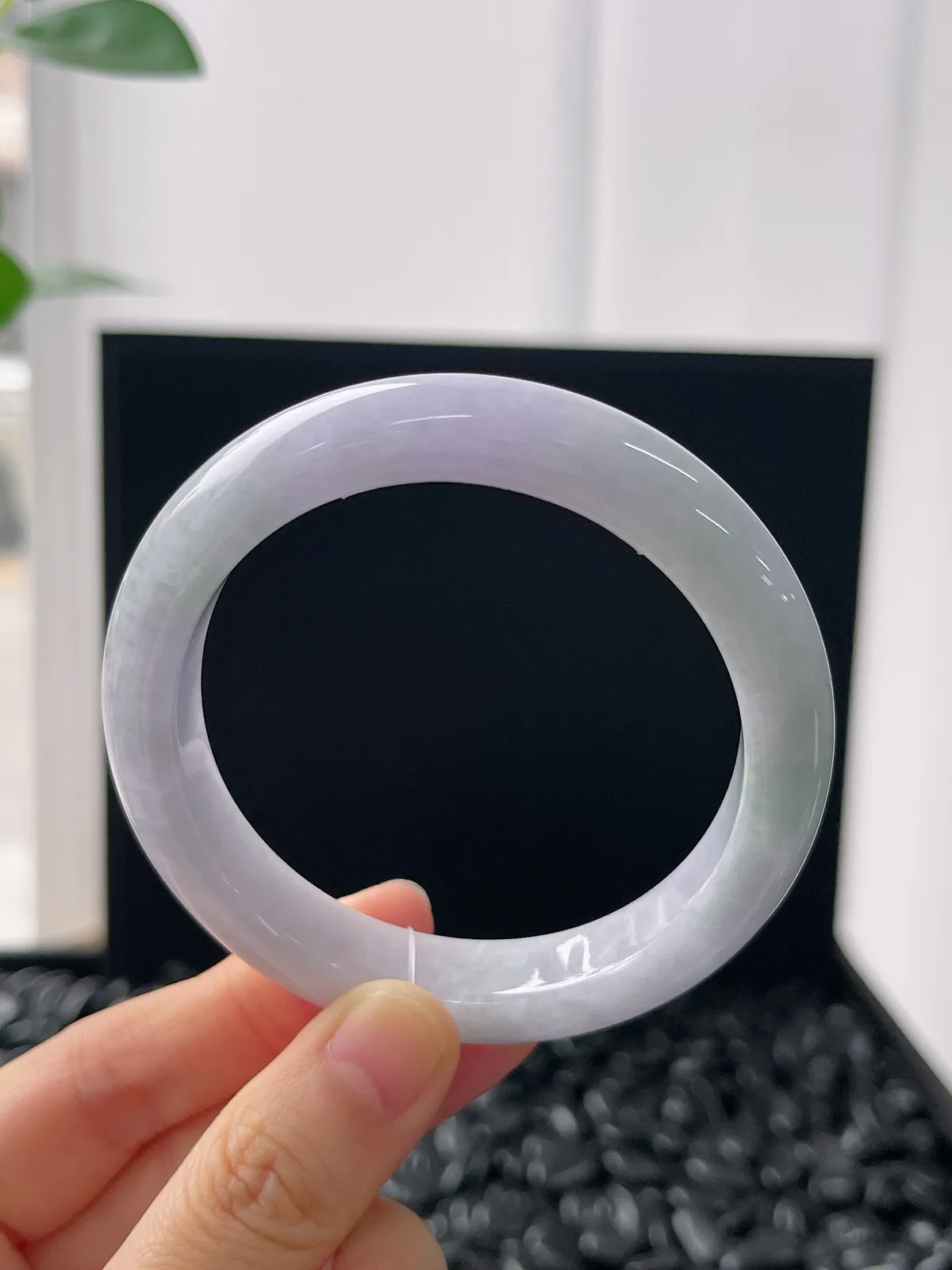 正圈56圈口，翡翠糯化种紫罗兰手镯