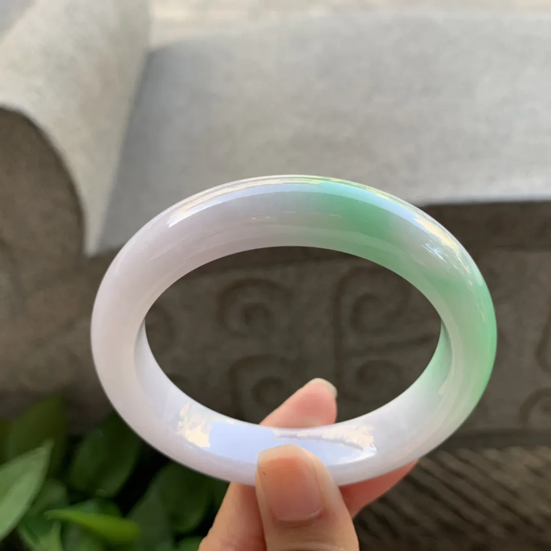 圈口 56.8-12.8-9【飘阳绿正圈手镯】正圈56 57可戴