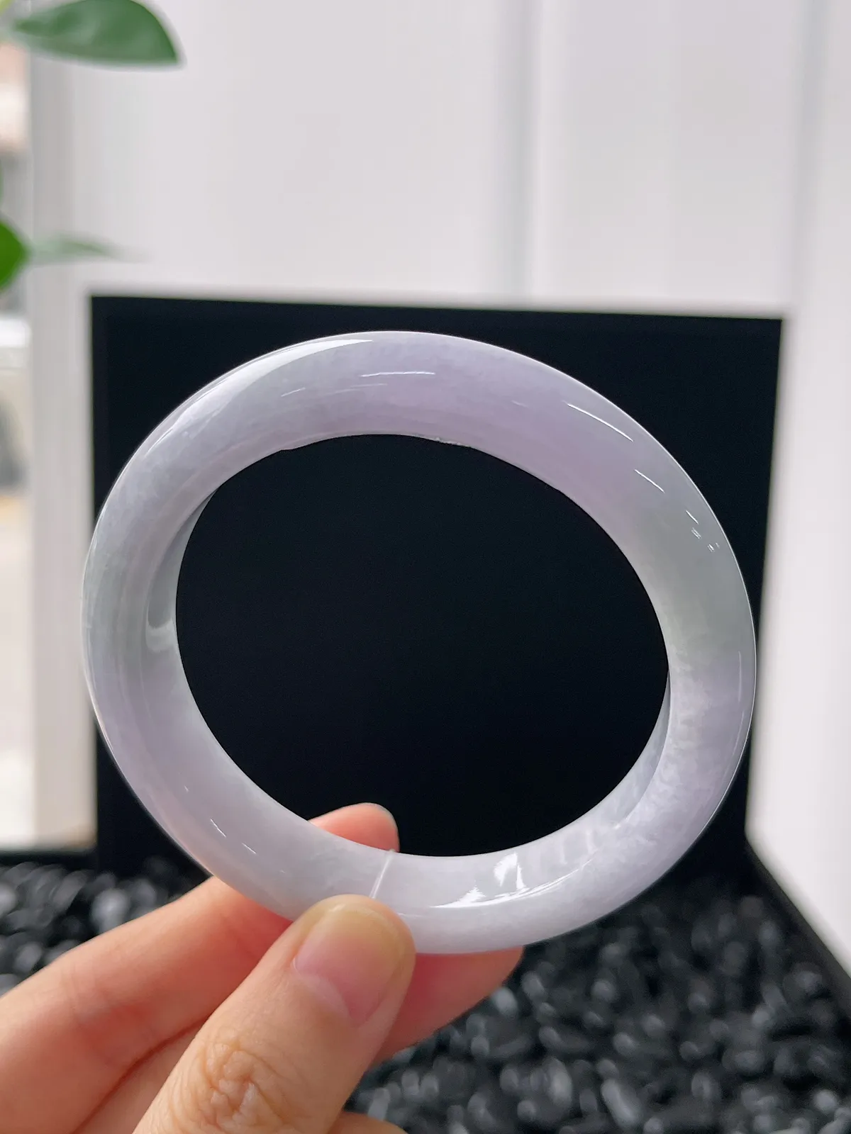 正圈56圈口，翡翠糯化种紫罗兰手镯