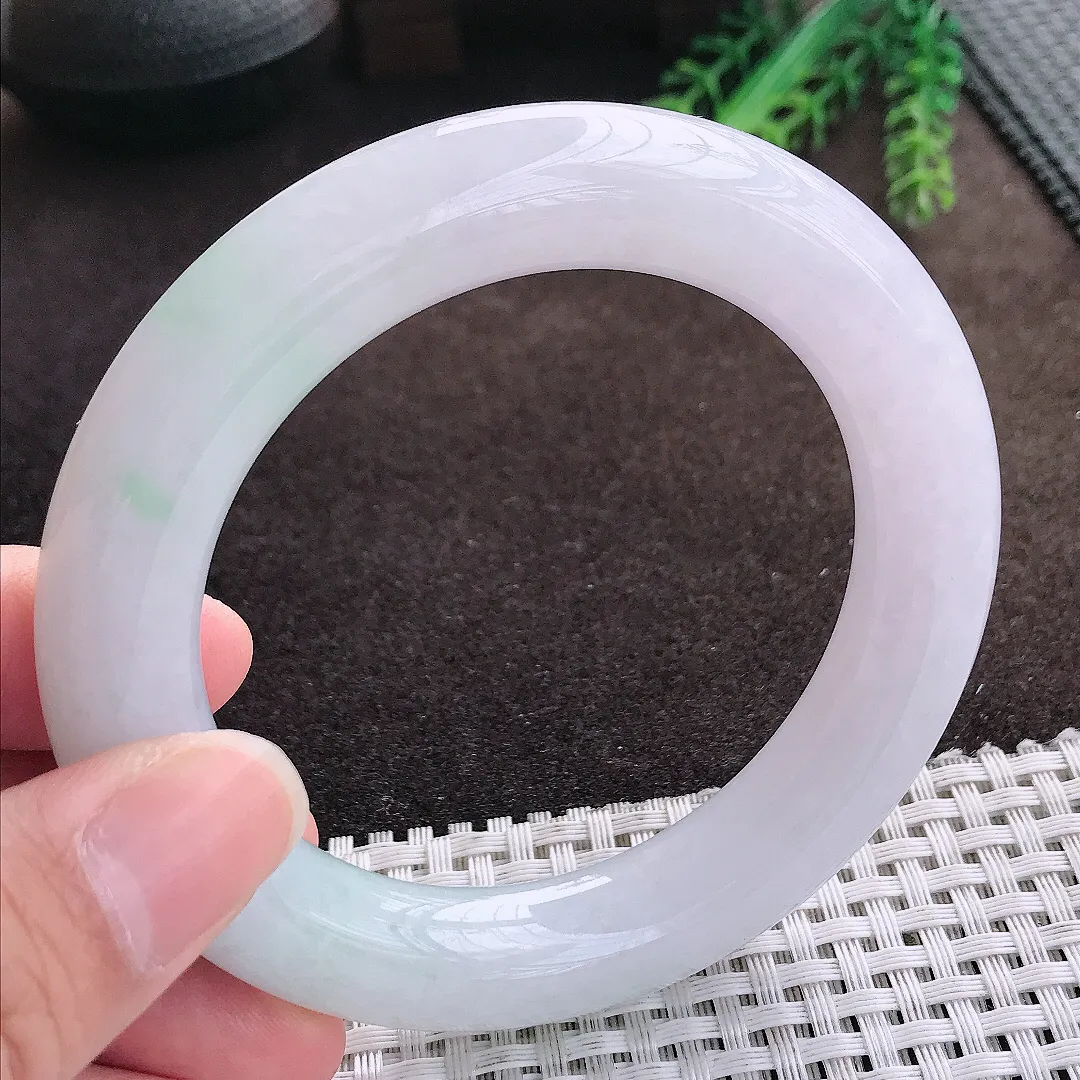 天然a货翡翠58/12.2/12.4老坑冰润水灵胖圆条手镯翡翠玉手镯