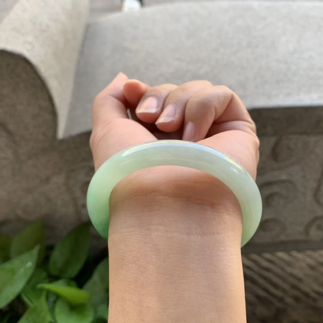 小圈口50-9 【辣绿圆条手镯】圆条50 51可戴