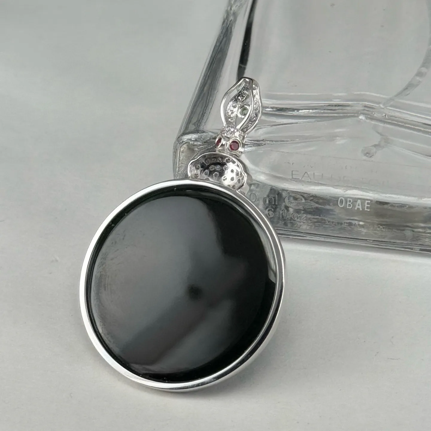 精品铂金墨翠荷花仿古牌 种好色正 黑度极好 打灯通透 尺寸50.3