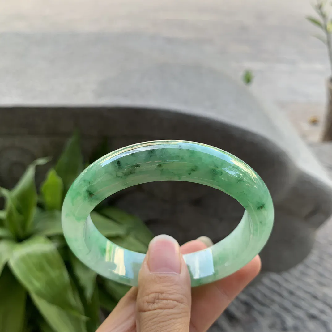 圈口56-13.5-8.1 【飘绿花正圈手镯】正圈56 57可戴