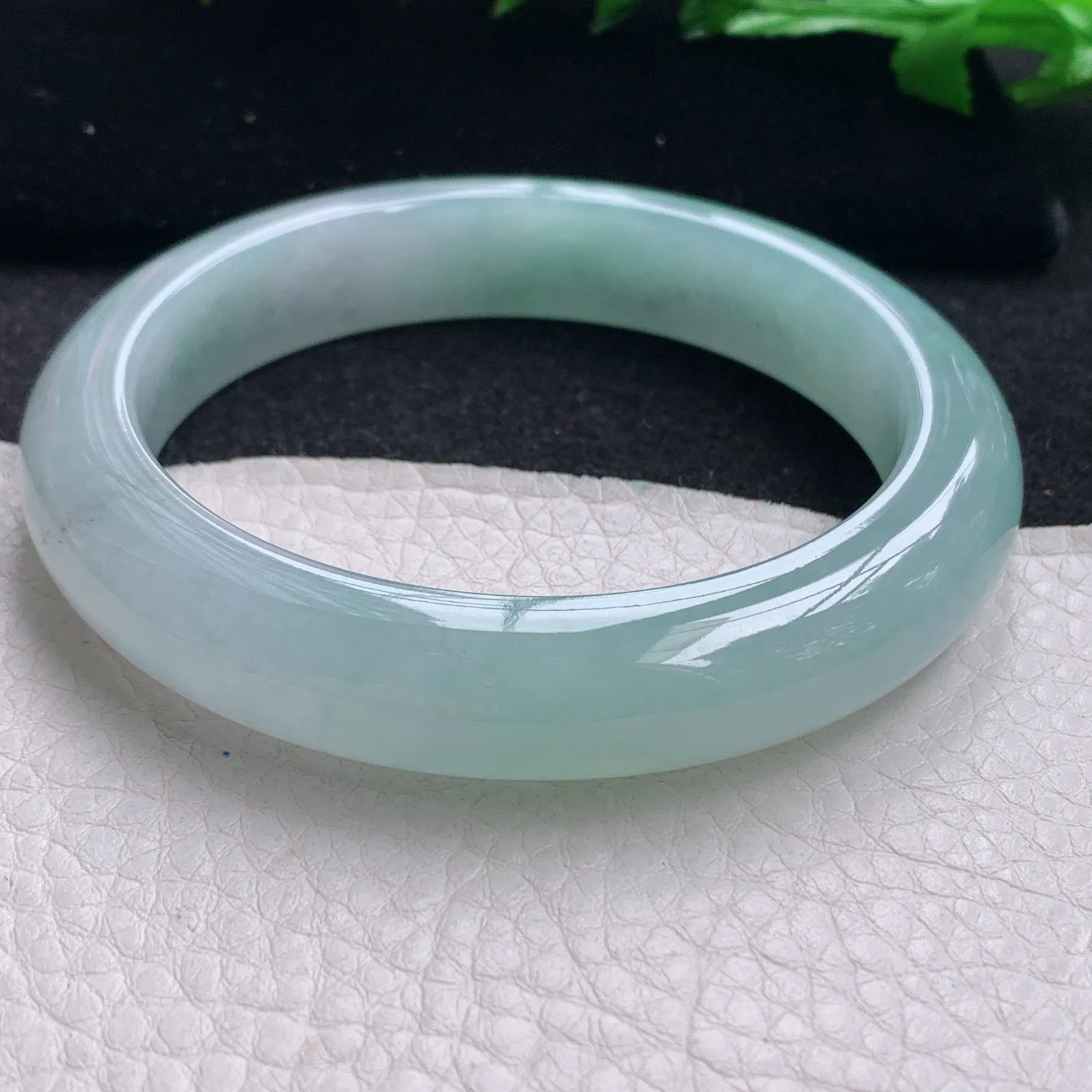 xh 大圈口60*12.5*9.2平安镯 缅甸翡翠玉手镯冰晴水灵宽边玉手环