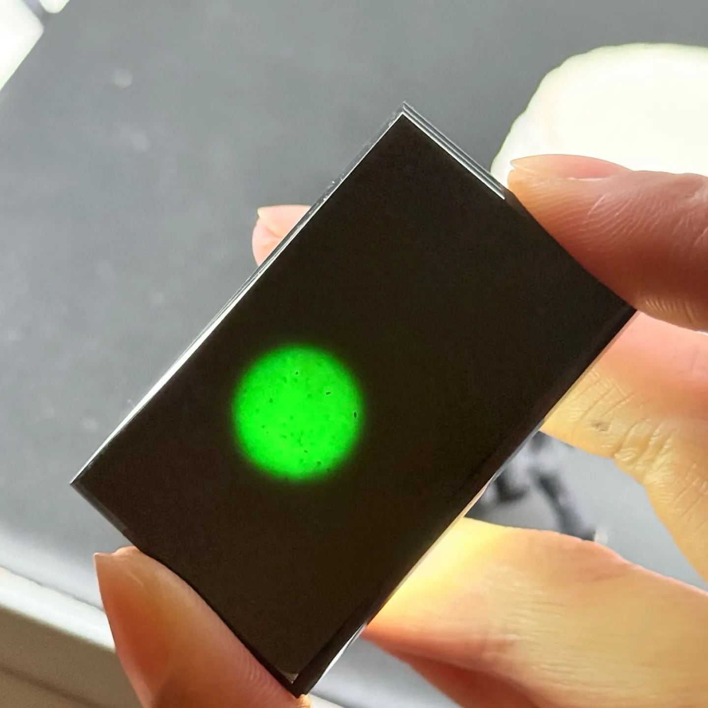 精品墨翠无事牌 种好色正 黑度极好 打灯通透 油性十足 尺寸47.5