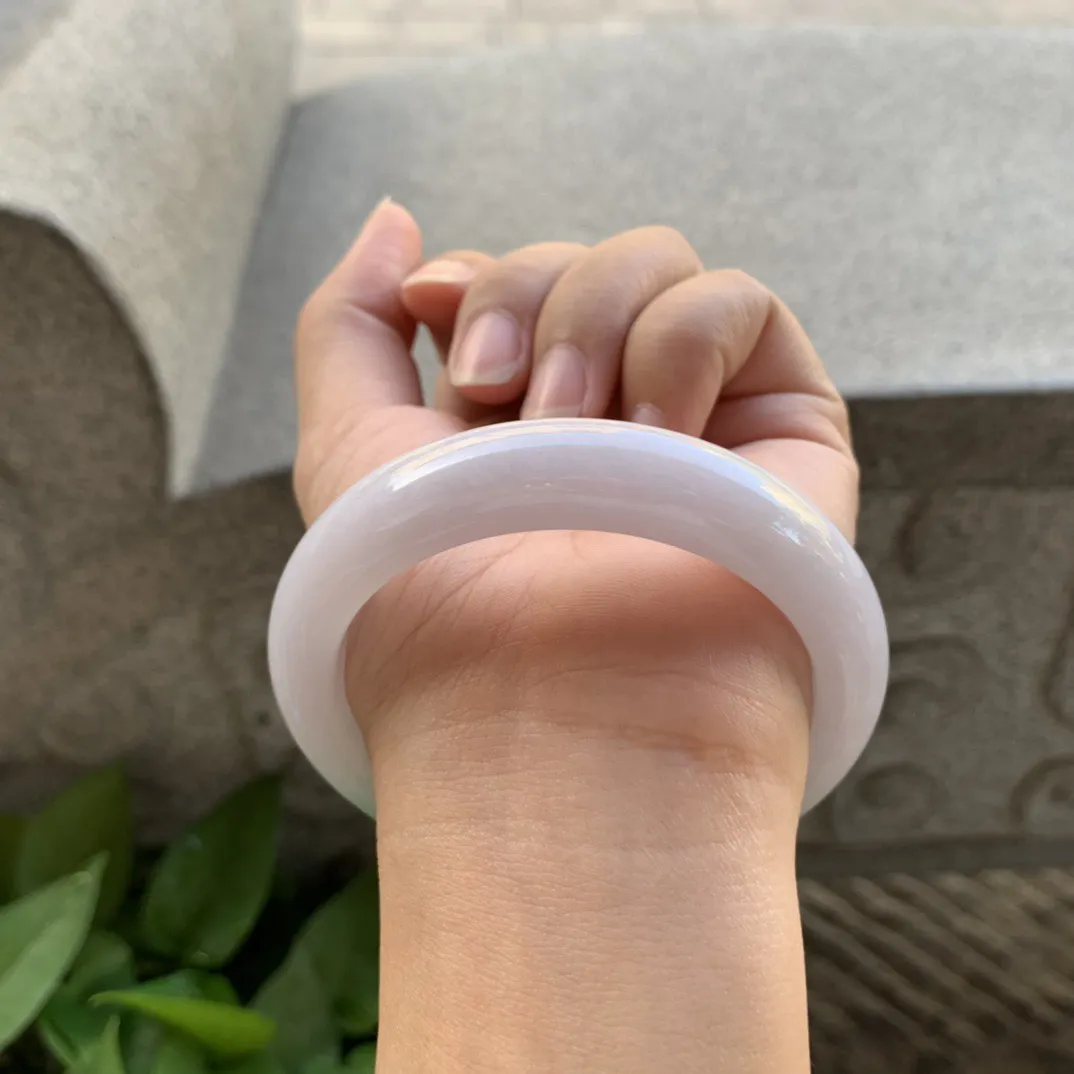 圈口 56.8-12.8-9【飘阳绿正圈手镯】正圈56 57可戴