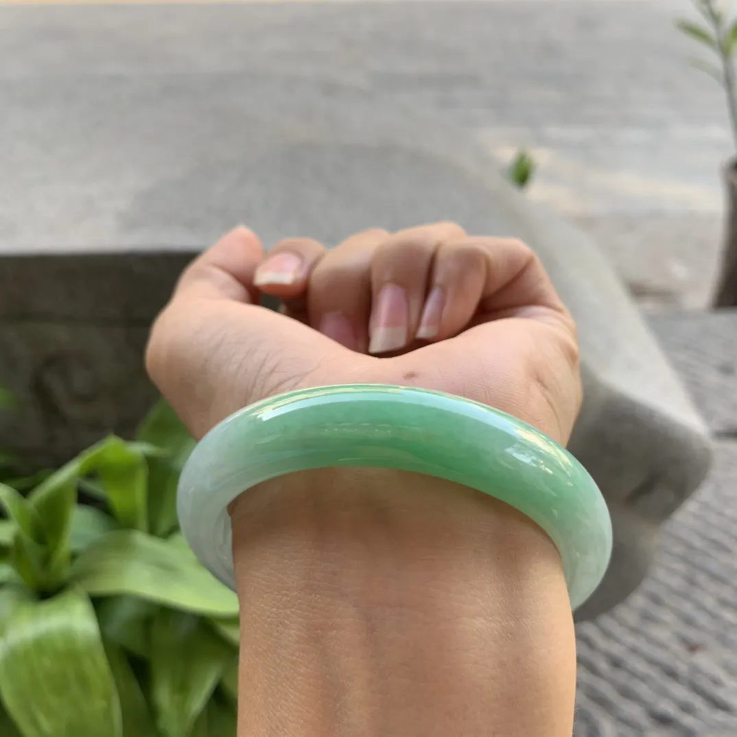 圈口57.2-12.5-8 【辣阳绿正圈手镯】正圈57 58可戴