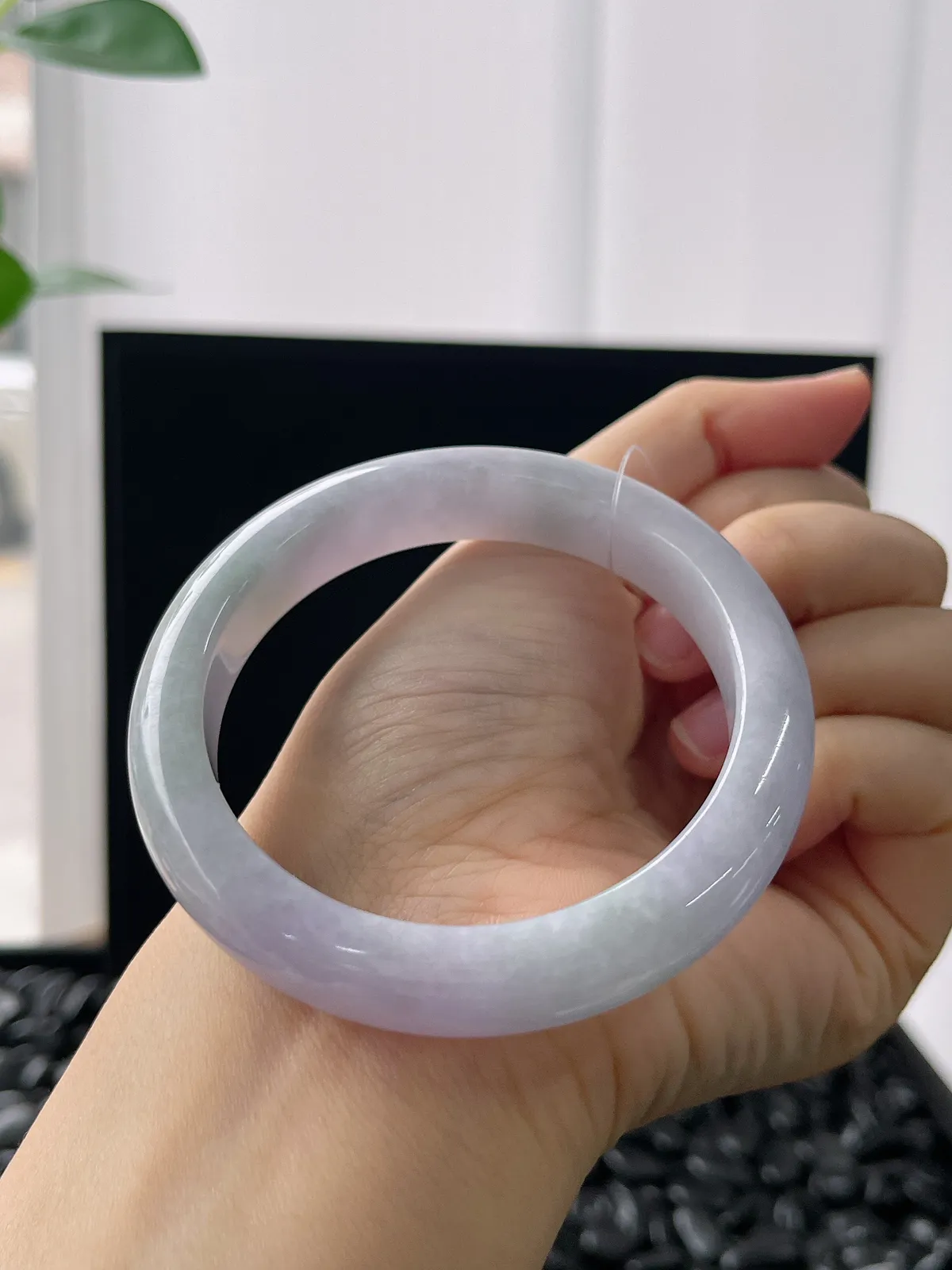 正圈56圈口，翡翠糯化种紫罗兰手镯