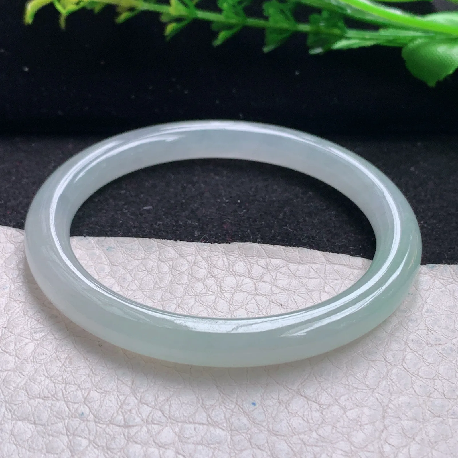 yh小圈口52*6.3*7.3叮当镯镯 缅甸翡翠玉手镯晴美水灵圆条美人镯