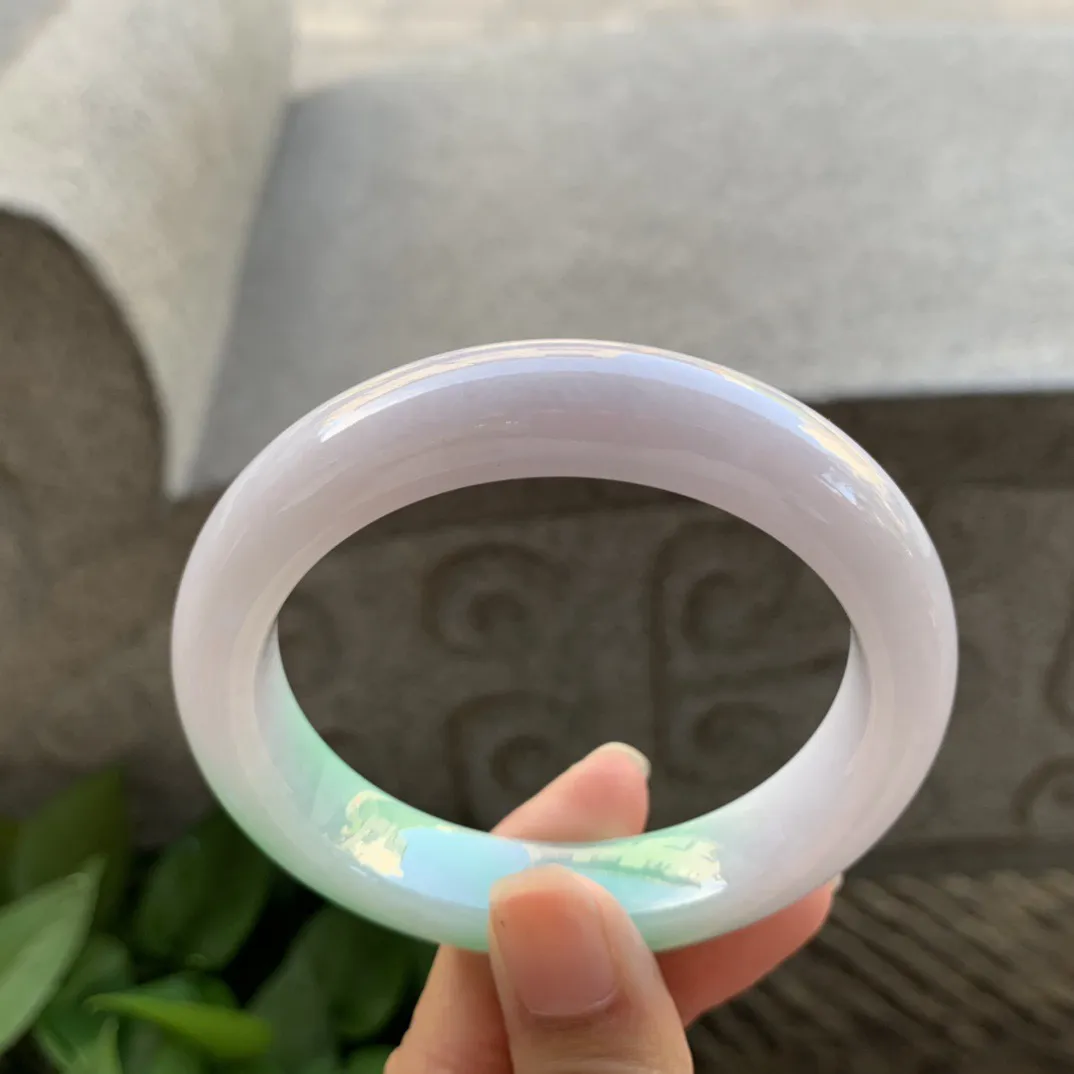 圈口 56.8-12.8-9【飘阳绿正圈手镯】正圈56 57可戴