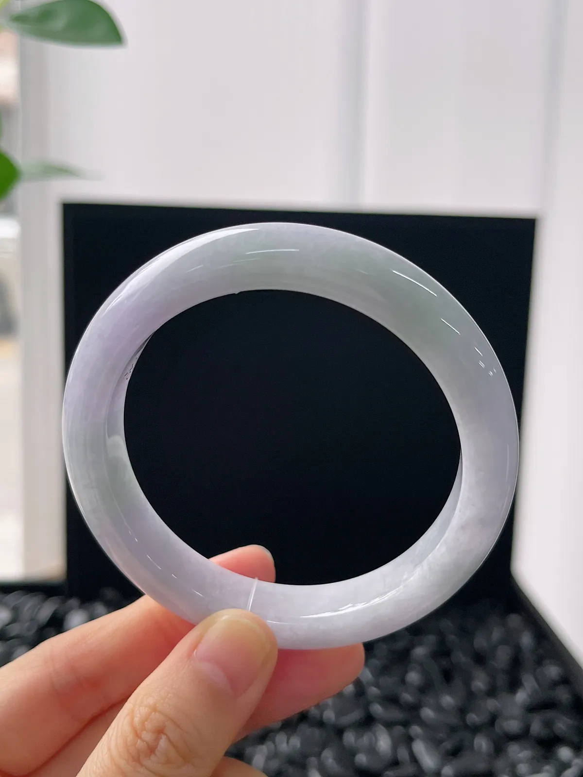 正圈56圈口，翡翠糯化种紫罗兰手镯