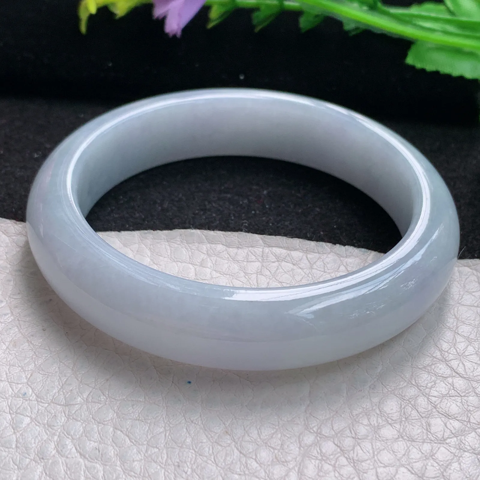 xx自然光57*13.2*8.5平安镯 缅甸翡翠玉手镯贵气淡紫玉手环 美人镯