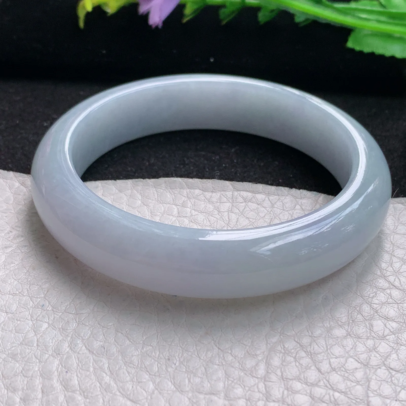 xx自然光57*13.2*8.5平安镯 缅甸翡翠玉手镯贵气淡紫玉手环 美人镯