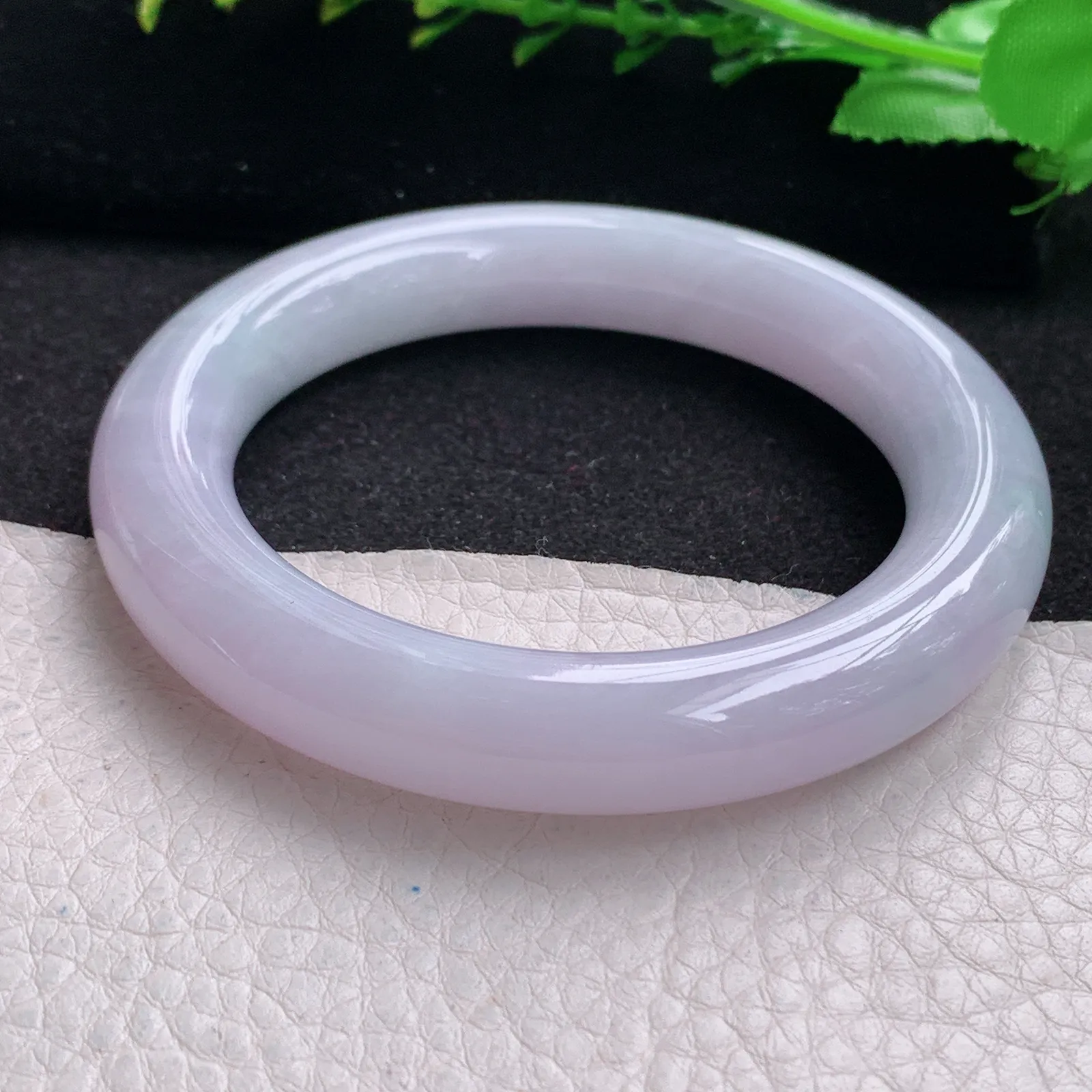 z自然光56*11.8*11.2美人镯 缅甸翡翠紫罗兰高雅圆条玉手环 平安镯